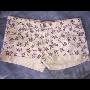 NWOT Distressed Floral Denim Shorts